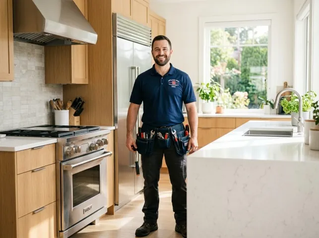 Appliance Repair Hero technician in a Auburndale, FL kitchen after an appliance repair