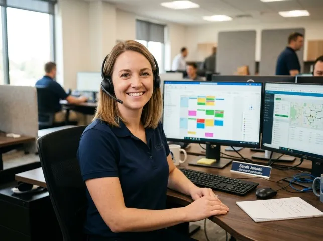 Appliance Repair Hero service coordinator taking a booking call at her desk
